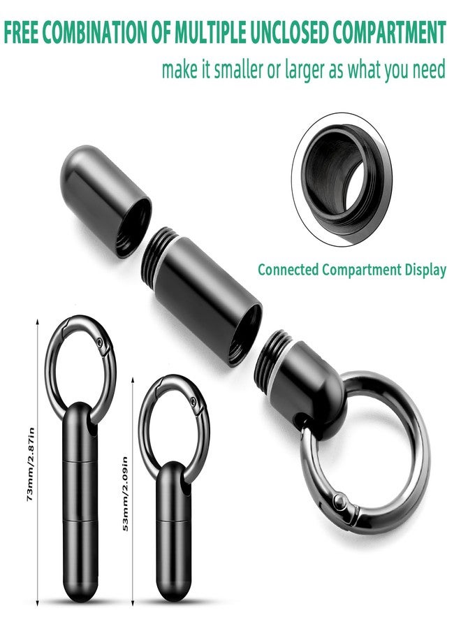 TISUR Keychain Pill Holder, Titanium Small Pill Case Pill Organizer Waterproof Pill Box, EDC Portable Pill Container for Travel Purse Outdoor - Image 3